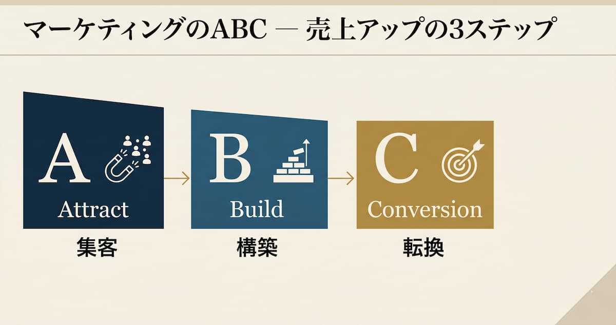 マーケティングのABC ― 集客・構築・転換で売上を伸ばす