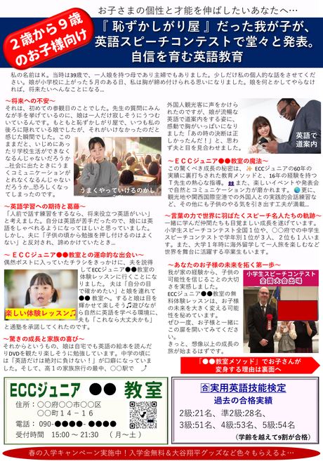 実際に配ったチラシ（表面）